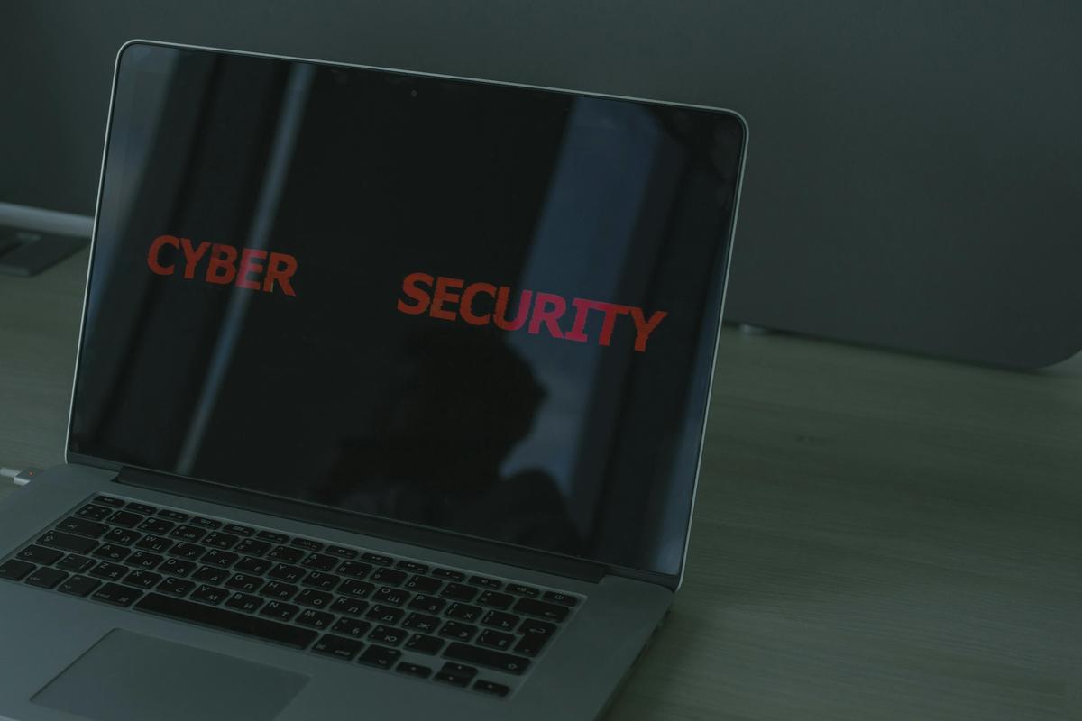 laptop with a security warning on it