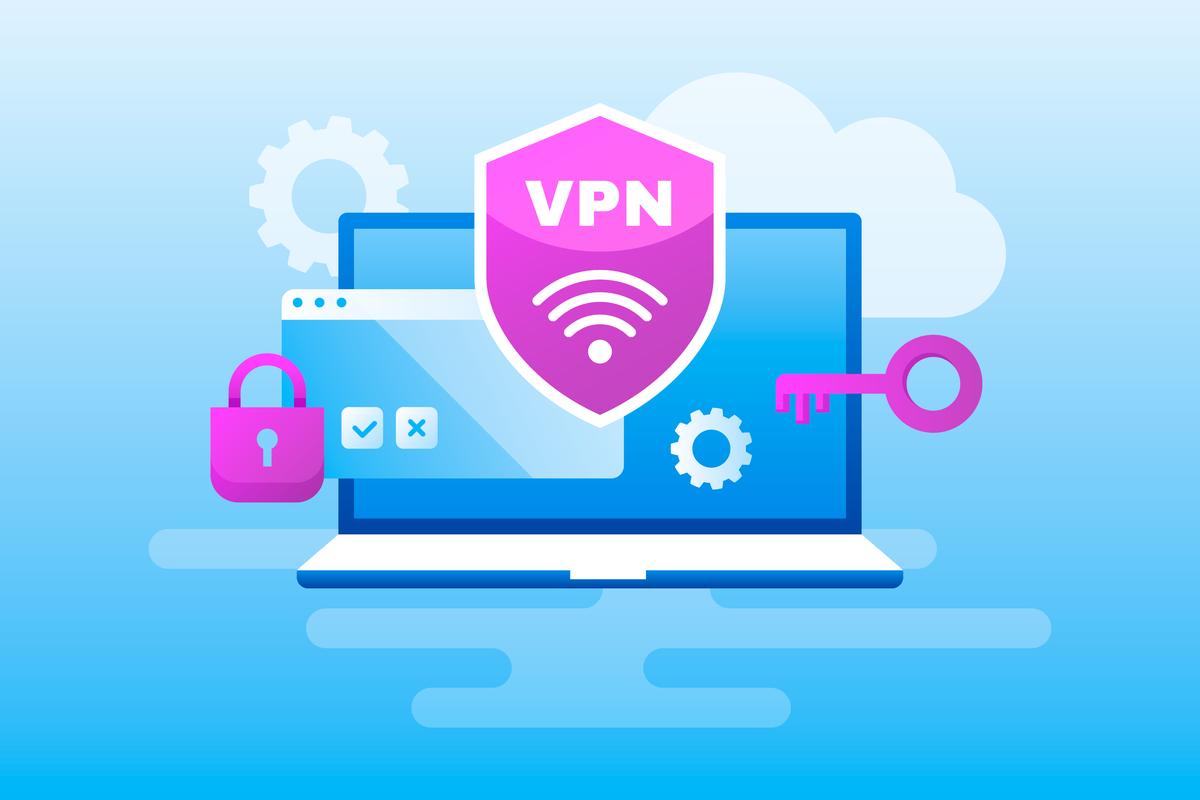 vpn icon showing on a laptop